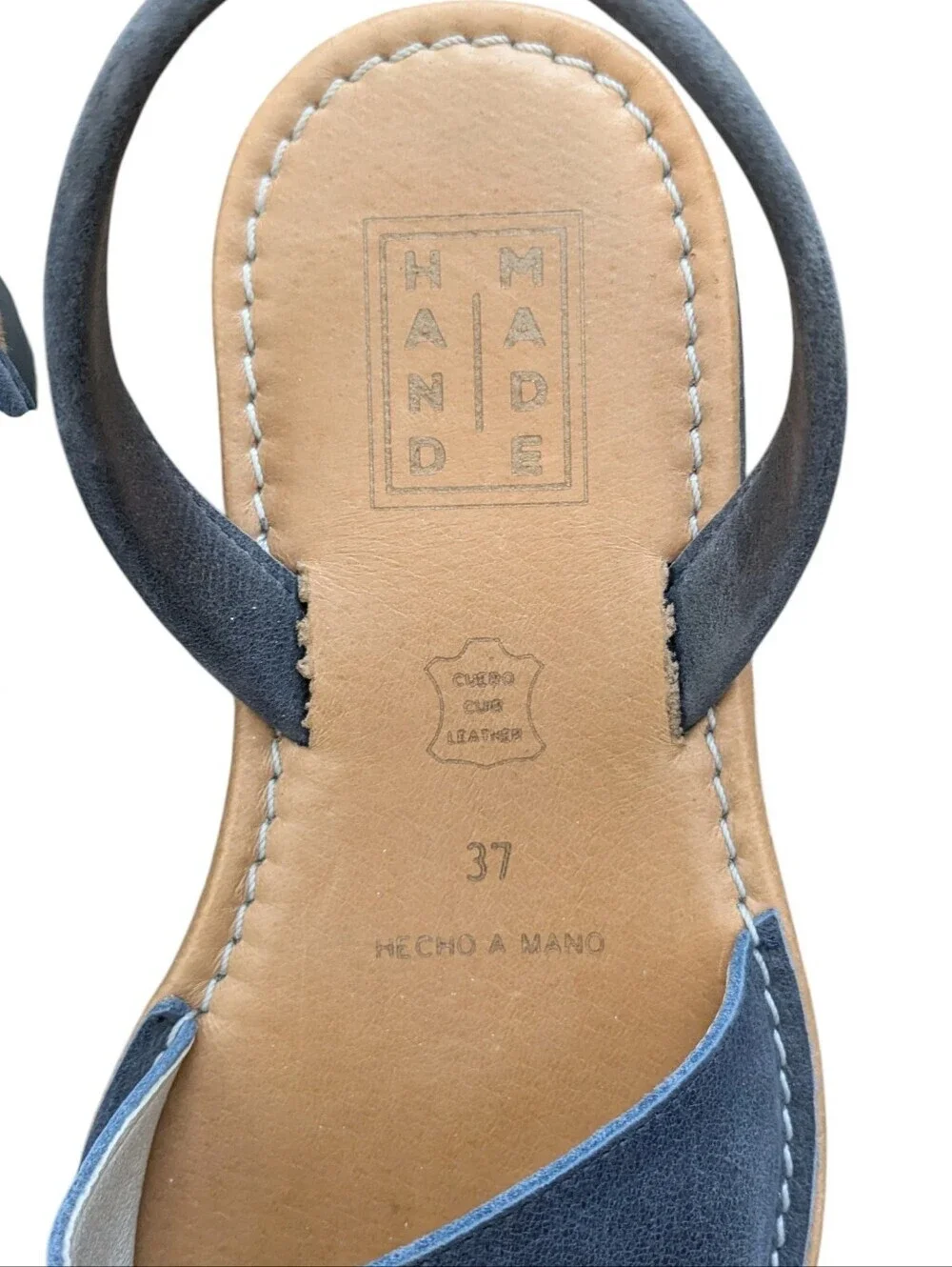 Classic Navy Leather Women’s Slingback Sandals Size 6.5